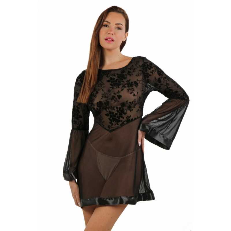 Site Loveshop 75 & sexshop 75 Paris Robe évasée floquée velours