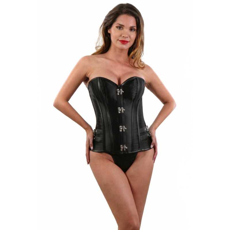 Site Loveshop 75 & sexshop 75 Paris Corset satiné et effet cuir