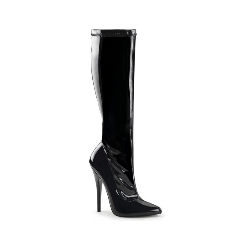 Noir Verni 15 cm DOMINA-2000 Bottes Femmes pour Hommes