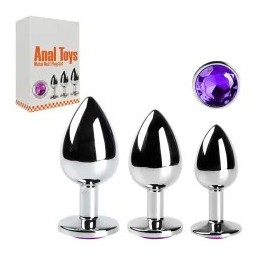 Ensemble de plug anal en métal (couleur violette)