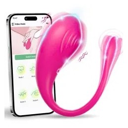 Vibromasseurs en silicone rechargeables à 9 vitesses contrôlés par application Magenta pour femmes et couples