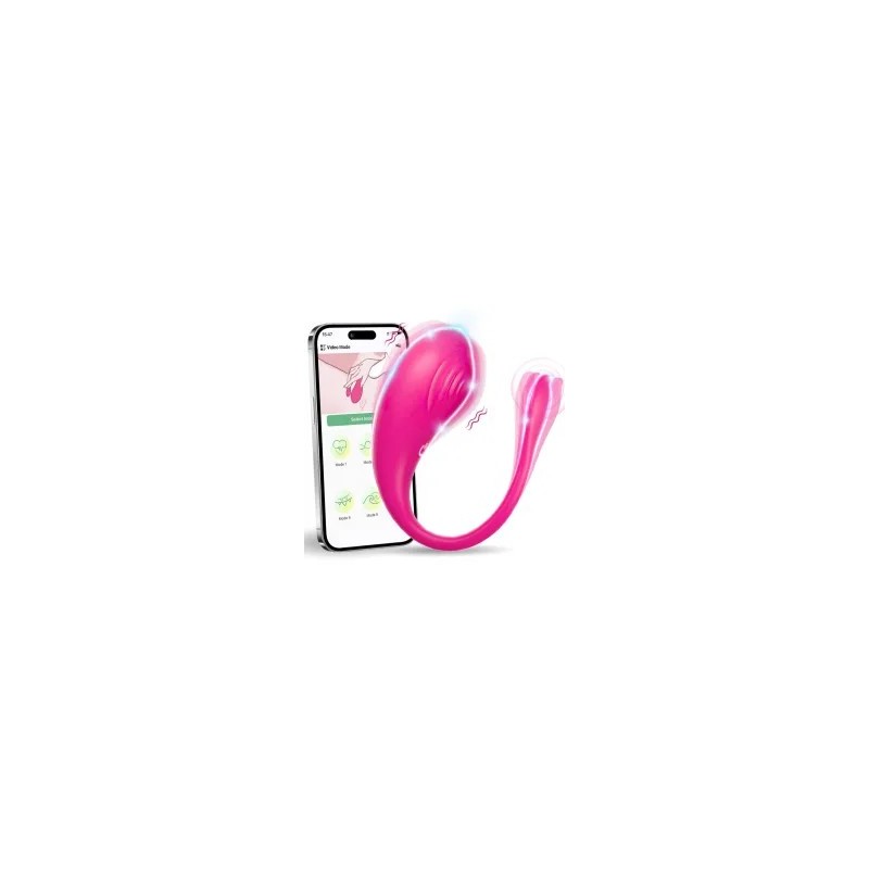 Vibromasseurs en silicone rechargeables à 9 vitesses contrôlés par application Magenta pour femmes et couples