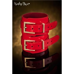 Menottes chevilles Glossy noir anneau détachable doré