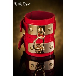 Menottes chevilles Glossy noir anneau détachable doré