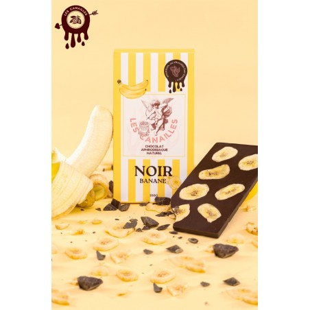 Tablette chocolat aphrodisiaque • Noir Banane croquante •100g